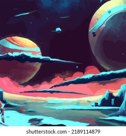 A beautiful and surreal vivid spacescape