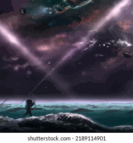 A beautiful and surreal vivid spacescape