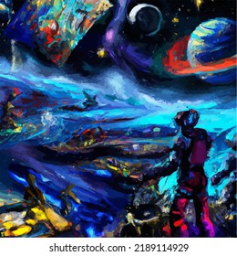 A beautiful and surreal vivid spacescape