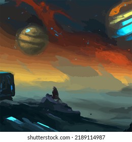 A beautiful and surreal vivid spacescape