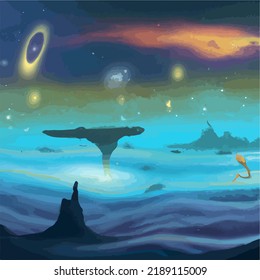 A beautiful and surreal vivid spacescape