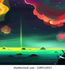 A beautiful and surreal vivid spacescape