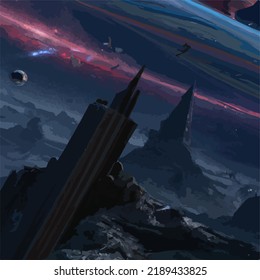 A beautiful and surreal vivid spacescape