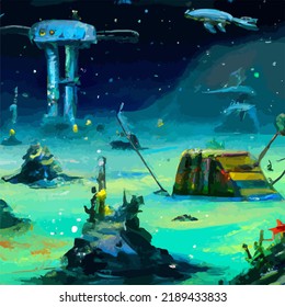 A beautiful and surreal vivid spacescape