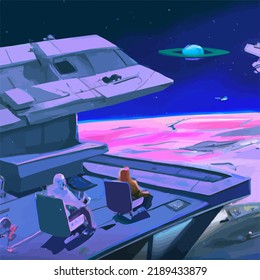 A beautiful and surreal vivid spacescape