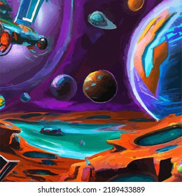 A beautiful and surreal vivid spacescape