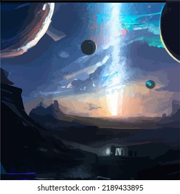 A beautiful and surreal vivid spacescape