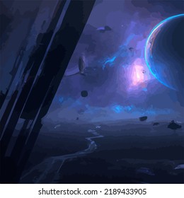 A beautiful and surreal vivid spacescape