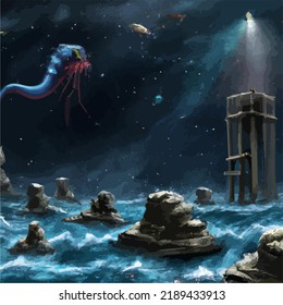 A beautiful and surreal vivid spacescape