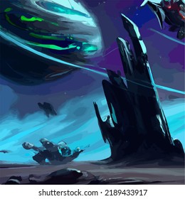 A beautiful and surreal vivid spacescape