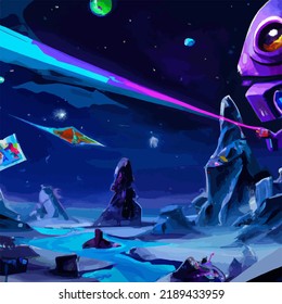 A beautiful and surreal vivid spacescape