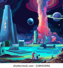 A beautiful and surreal vivid spacescape
