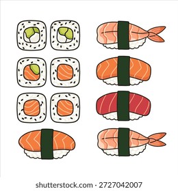  Um belo design vetorial de ilustração de sushi