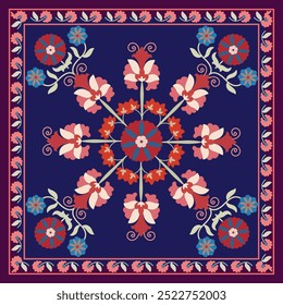 Beautiful suzani pattern - designed for pillows and for other home interior things. Traditional textile products in Uzbekistan.	