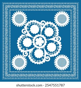 Bonito padrão suzani - projetado para travesseiros e para outras coisas interiores de casa. Produtos têxteis tradicionais no Uzbequistão. 	