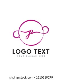 a beautiful and swash script letter type P  logo template, Vector logo for business and company identity 