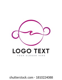 a beautiful and swash script letter type E  logo template, Vector logo for business and company identity 