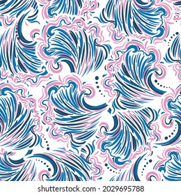 Beautiful Sweet mood of hand drawn abstract ocean wave seamless pattern ,Design for fashion , fabric, textile, wallpaper, cover, web , wrapping and all prints on white