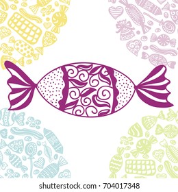 Beautiful sweet. Vector illustration.