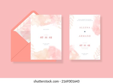 Beautiful and sweet watercolor wedding card template