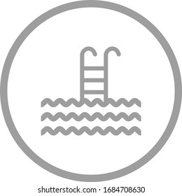 Beautiful Swimming Pool Glyph Vector Icon