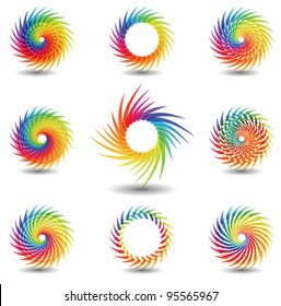beautiful swirl design elements, logo set