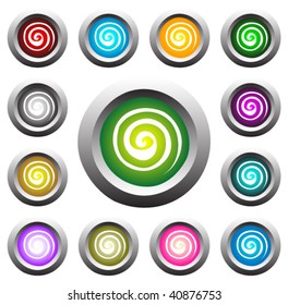 beautiful swirl web button set