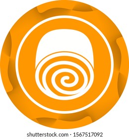 Beautiful Swiss roll Glyph Vector Icon