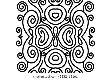 Beautiful symmetrical abstract batik line art pattern for background wallpaper textile or fashion 