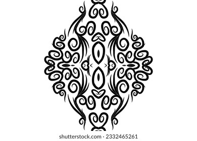 Beautiful symmetrical abstract batik line art pattern for background wallpaper textile or fashion 