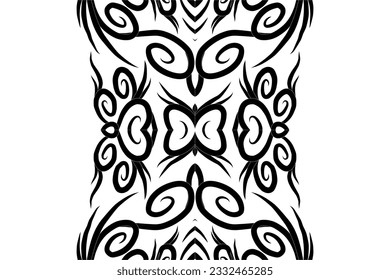 Beautiful symmetrical abstract batik line art pattern for background wallpaper textile or fashion 