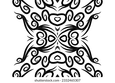 Beautiful symmetrical abstract batik line art pattern for background wallpaper textile or fashion 
