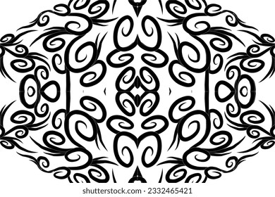 Beautiful symmetrical abstract batik line art pattern for background wallpaper textile or fashion 
