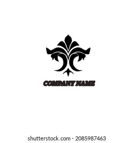 beautiful and symmetrical black leaf logo