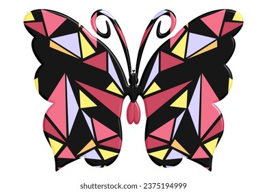 Beautiful symmetrical butterfly design with paper cut origami pattern 
