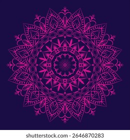 Beautiful and symmetrical floral line art mandala design used for elegant branding in creative graphic design projects, wedding invitations and spiritual decoration.
