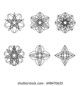 Beautiful and symmetrical geometric pattern, fractal, pentagram icon