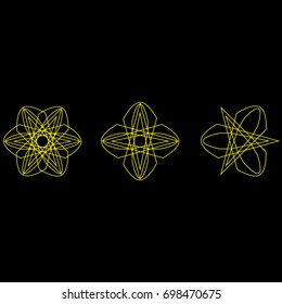 Beautiful and symmetrical geometric pattern, fractal, pentagram icon