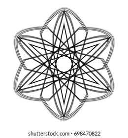 Beautiful and symmetrical geometric pattern, fractal, pentagram icon