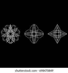 Beautiful and symmetrical geometric pattern, fractal, pentagram icon