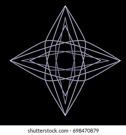 Beautiful and symmetrical geometric pattern, fractal, pentagram icon