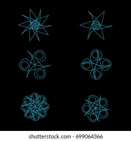 Beautiful and symmetrical geometric pattern, fractal, pentagram icon