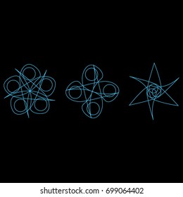 Beautiful and symmetrical geometric pattern, fractal, pentagram icon