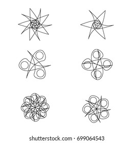 Beautiful and symmetrical geometric pattern, fractal, pentagram icon