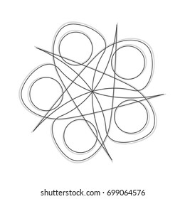 Beautiful and symmetrical geometric pattern, fractal, pentagram icon