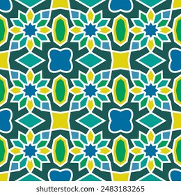Hermoso patrón ornamental simétrico para el arte islámico