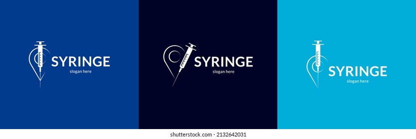 Beautiful syringe logo. Vector illustration.