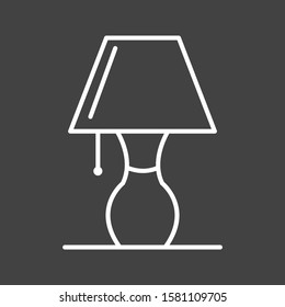 Beautiful Table Lamp Line Vector Icon