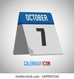 Bonito calendario estilo mesa. Fecha, día, mes. Fondo de ilustración vectorial para recordatorio, aplicación, UI, evento, vacaciones, documento de oficina, icono, logotipo. objeto plano aislado y símbolo. colección anual