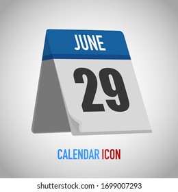Bonito calendario estilo mesa. Fecha, día, mes. Fondo de ilustración vectorial para recordatorio, aplicación, UI, evento, vacaciones, documento de oficina, icono, logotipo. objeto plano aislado y símbolo. colección anual
